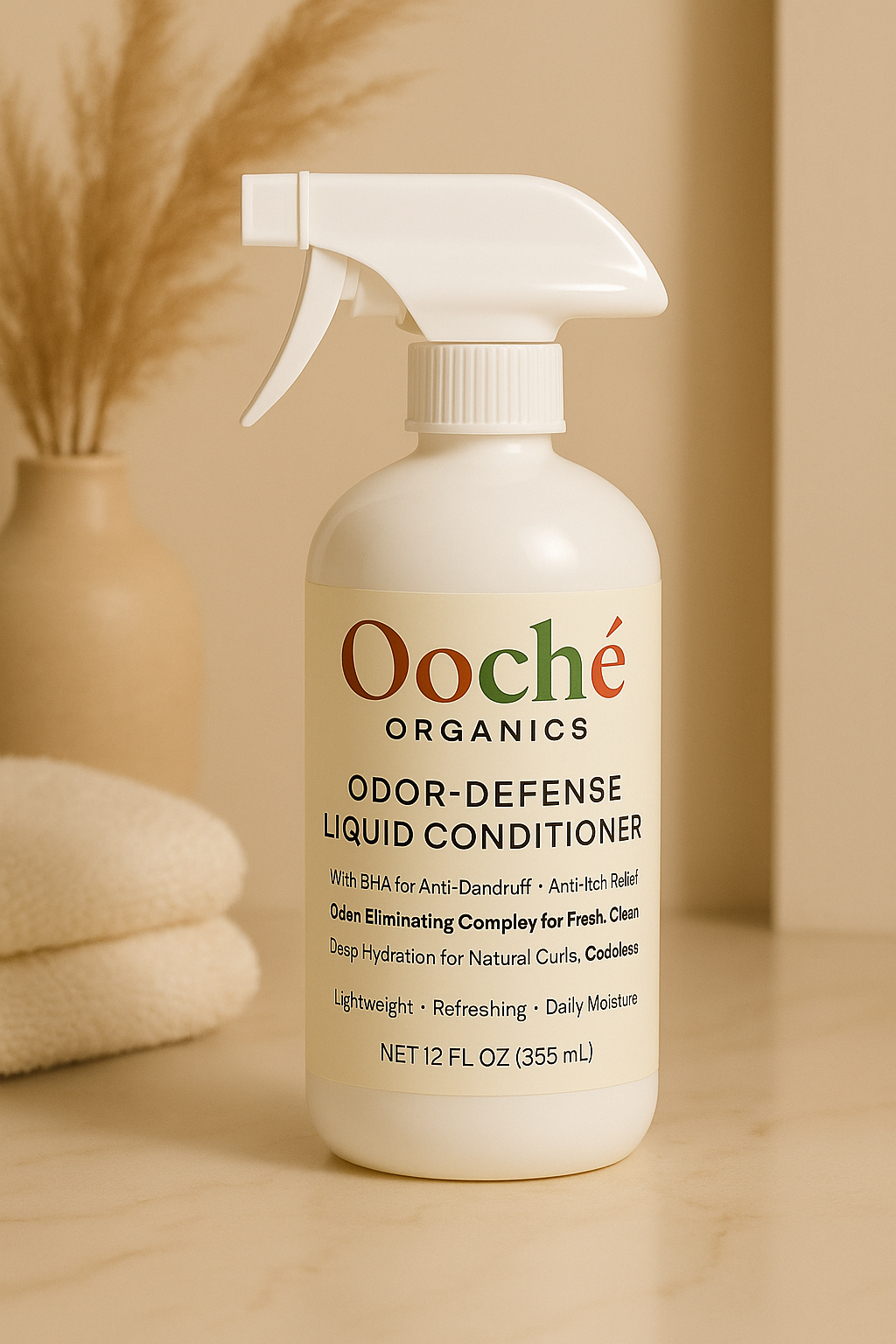 Ooché Organics Odor-Defense Liquid Conditioner bottle front”

“Odor-Defense Liquid Conditioner ingredients label”

“Hydrating liquid conditioner for natural hair curls coils locs”